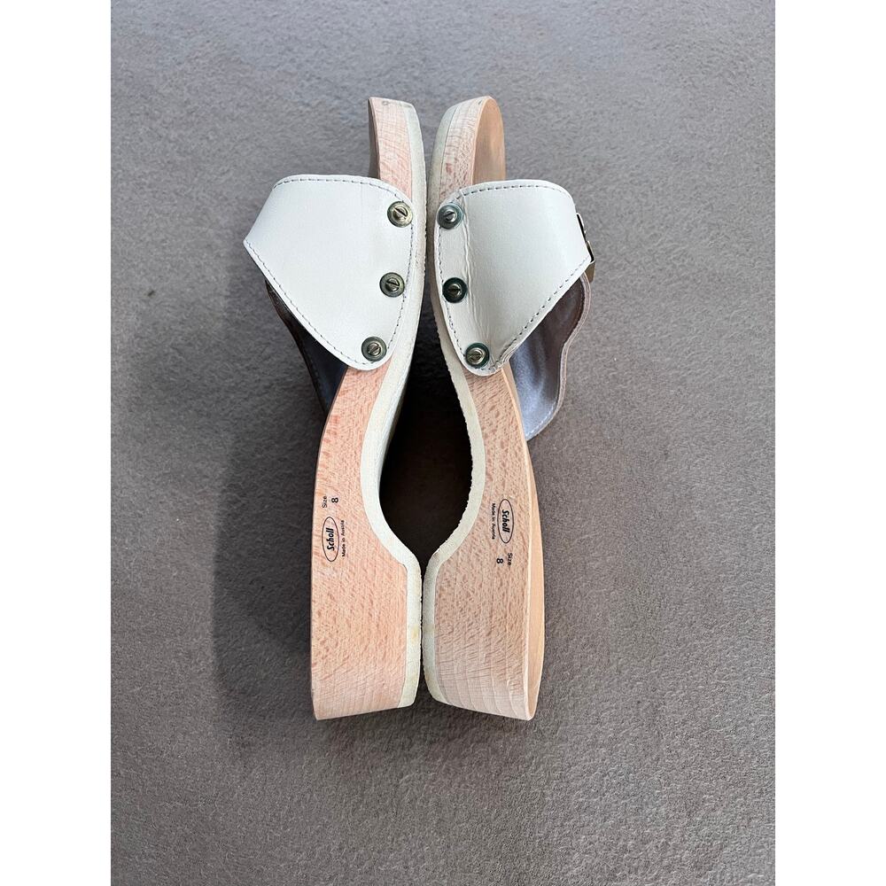 Vintage Dr. Scholl's Beige Wooden Original Sandals Made In Austria Women's Sz. 8 - Picture 5 of 6